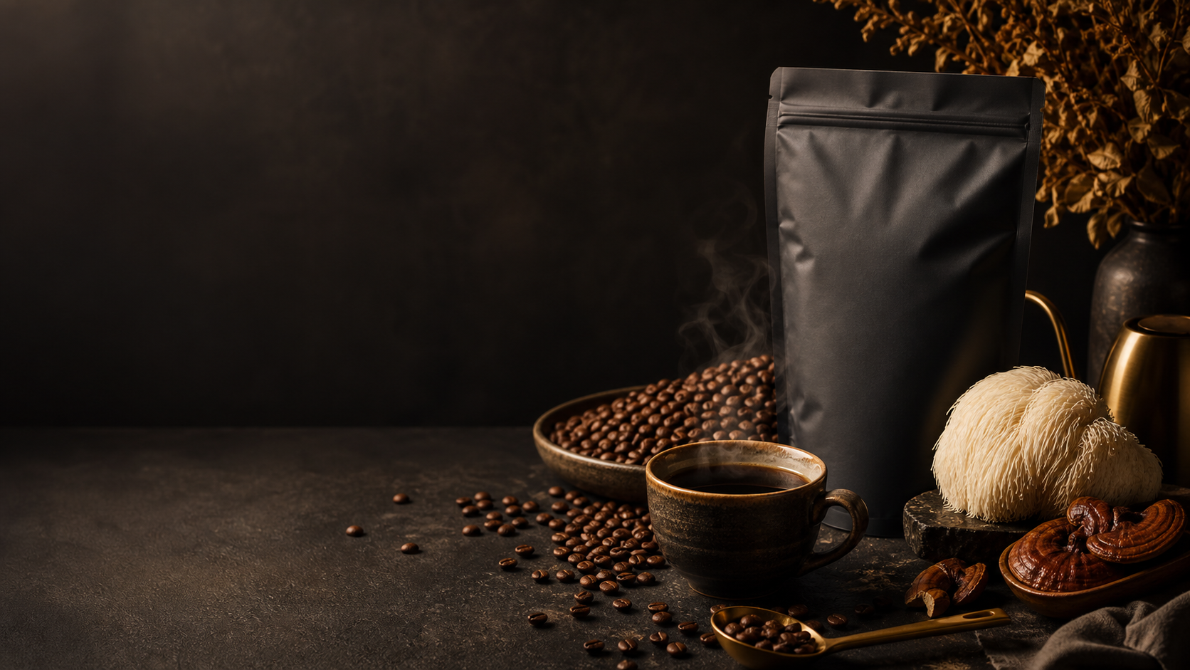 Lion's Mane, fruiting body Lion's Mane, and coffee without the hype.